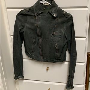 Charcoal leather jacket
